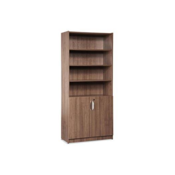 brown cabinet with bookshelf